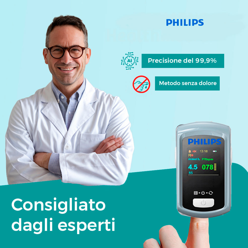 Misuratore laser non invasivo della glicemia Philips 2025, non è richiesto il prelievo del sangue